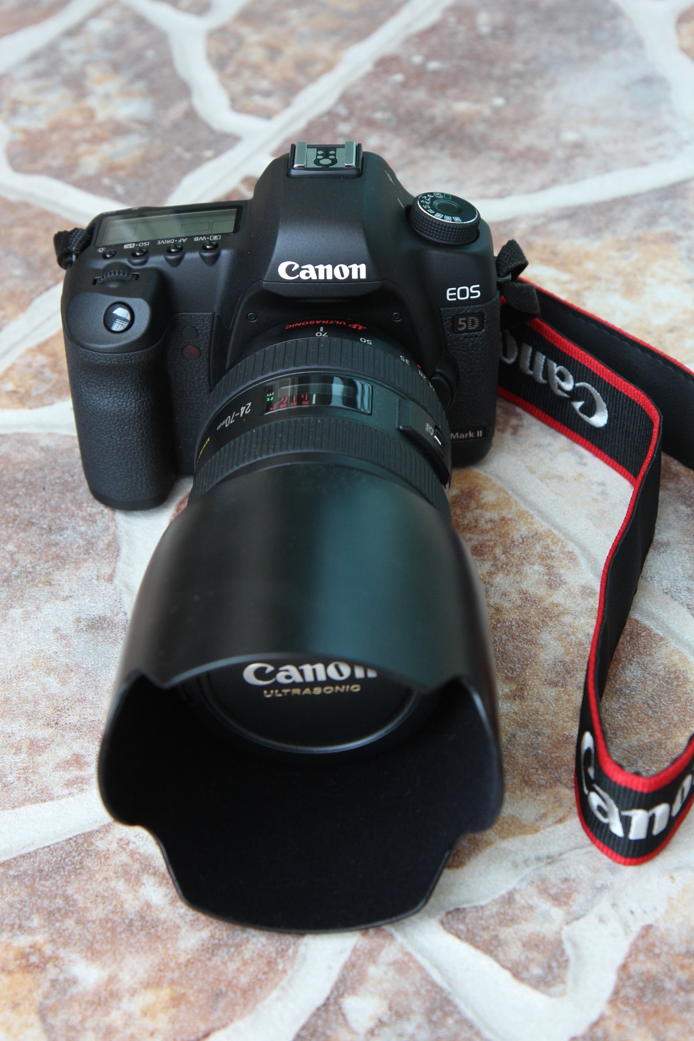 Canon EOS 5D Mark II DSLR camera fitted with an EF 24-70mm f/2.8L lens