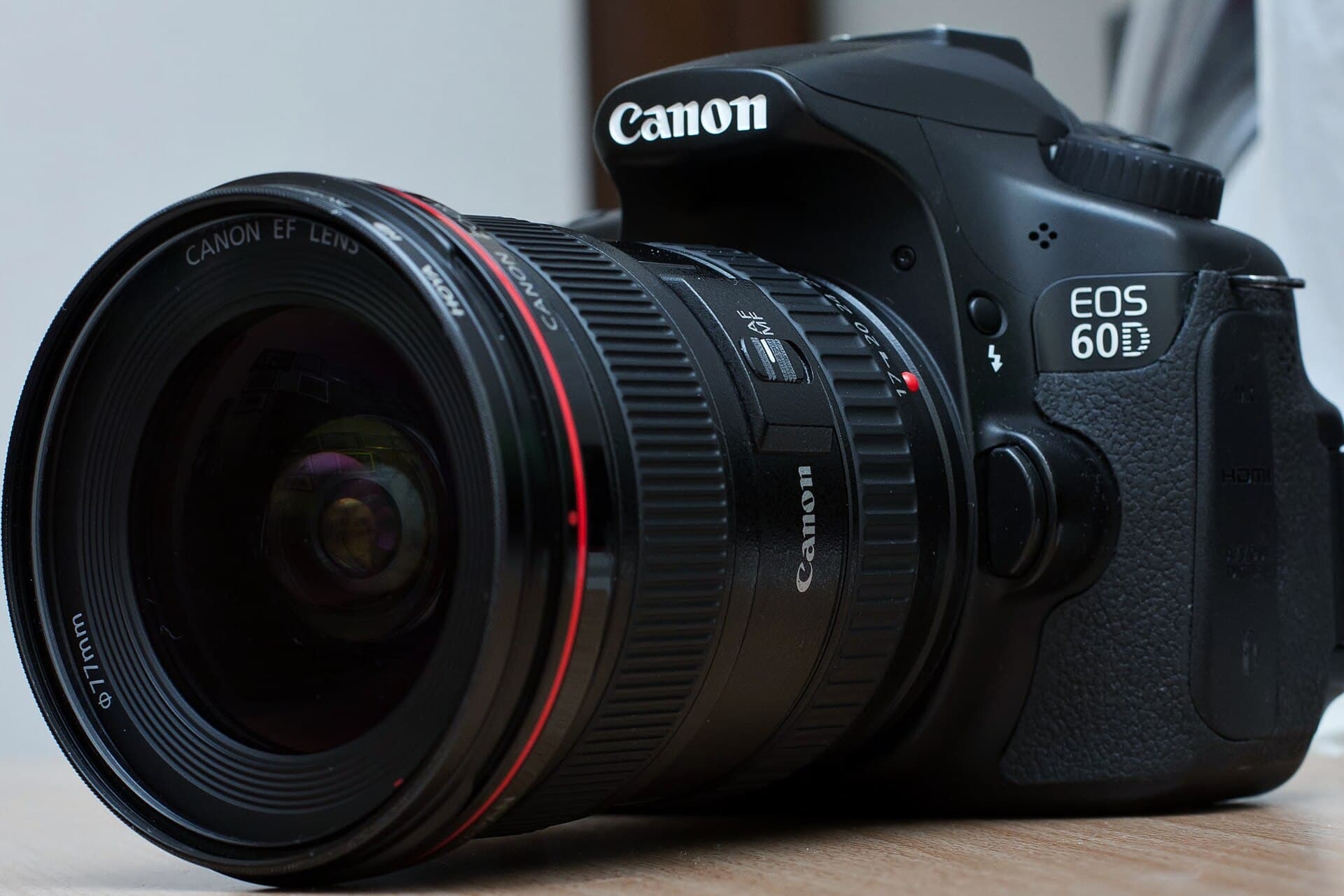 Canon EOS 60D DSLR camera fitted with a Canon EF 17-40mm f/4L USM lens